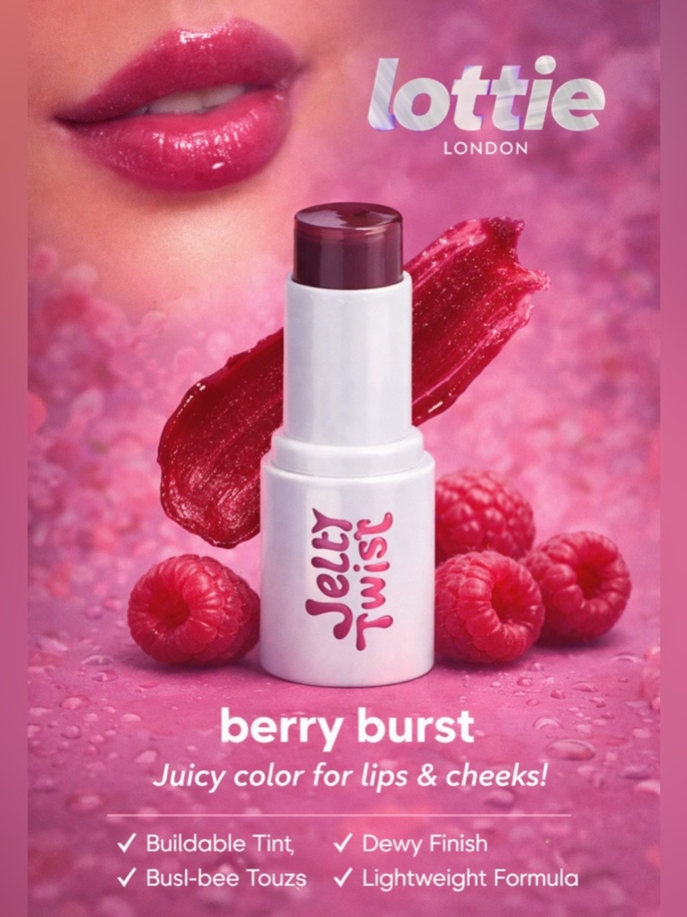 Jelly Twist Lip and Cheek Tint Stick - Berry Burst